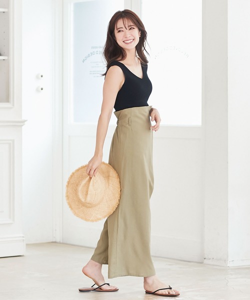 KOBE LETTUCE（コウベレタス）の「リネンブレンドアシメラップパンツ（その他パンツ・レディース・ベージュ/カーキ/アイボリー/モカ・FREE）」の16枚目の写真