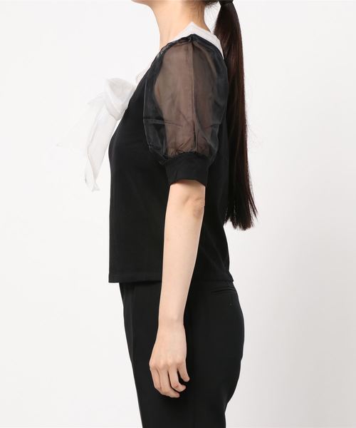 MIIA(ミーア)の「リボンパフスリーブトップス(シャツ/ブラウス・レディース・ブラック/ベージュ/オフホワイト・FREE)」の16枚目の写真