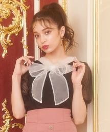 MIIA | リボンパフスリーブトップス(シャツ/ブラウス)