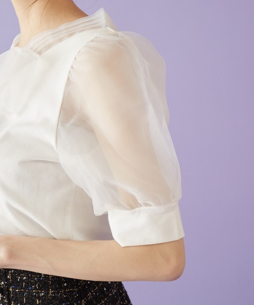 MIIA(ミーア)の「リボンパフスリーブトップス(シャツ/ブラウス・レディース・ブラック/ベージュ/オフホワイト・FREE)」の8枚目の写真