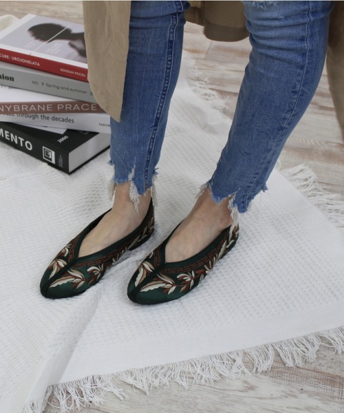 VIVIAN(ヴィヴィアン)の「フラットチャイナシューズ(バレエシューズ・レディース・ブラック/グレー系その他7/グリーン・M/LL/L/S)」の18枚目の写真