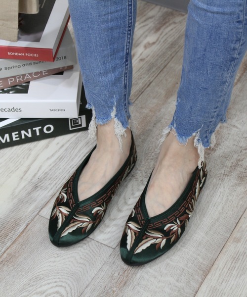 VIVIAN(ヴィヴィアン)の「フラットチャイナシューズ(バレエシューズ・レディース・ブラック/グレー系その他7/グリーン・M/LL/L/S)」の19枚目の写真