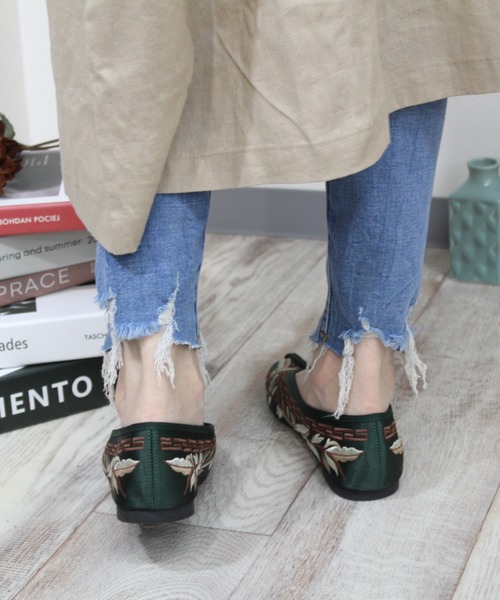 VIVIAN(ヴィヴィアン)の「フラットチャイナシューズ(バレエシューズ・レディース・ブラック/グレー系その他7/グリーン・M/LL/L/S)」の20枚目の写真