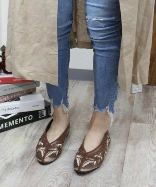 VIVIAN(ヴィヴィアン)の「フラットチャイナシューズ(バレエシューズ・レディース・ブラック/グレー系その他7/グリーン・M/LL/L/S)」の9枚目の写真