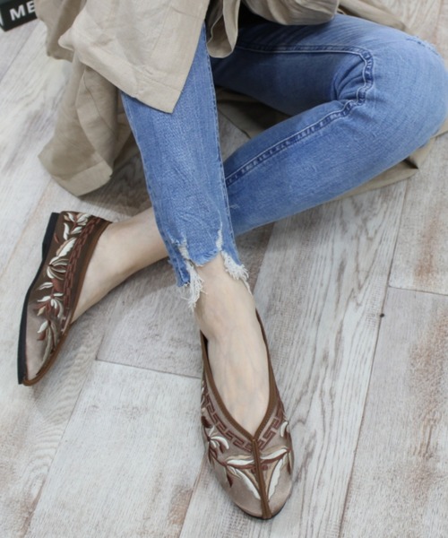 VIVIAN(ヴィヴィアン)の「フラットチャイナシューズ(バレエシューズ・レディース・ブラック/グレー系その他7/グリーン・M/LL/L/S)」の13枚目の写真