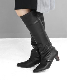 スティックヒールロングブーツ