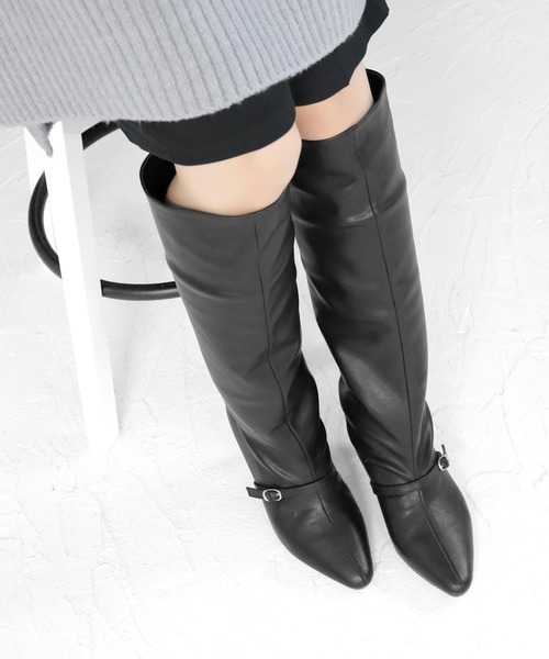 SOROTTO(ソロット)の「スティックヒールロングブーツ(ブーツ・レディース・アイボリー/ブラウン/ブラック・LL/L/M/3L/S)」の21枚目の写真