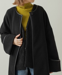 Kastane | ボアベストセットパイピングコート(ムートンコート)