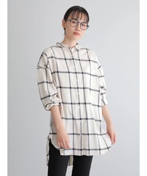 バックスリット綿ビエラシャツチュニック2 ○*