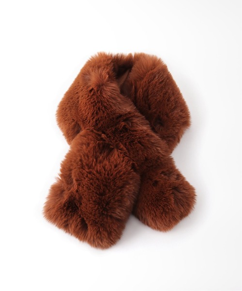 Simplicite（サンプリシテ）の「ECOファーボリュームサシコミマフラー（マフラー・レディース・ベージュ/グレー/ブラウン系その他/ベージュ系その他・FREE）」の6枚目の写真