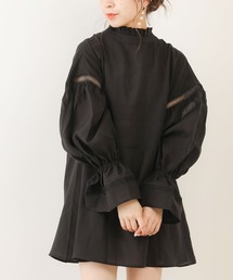 Chico | スタンドフリルレース切替チュニック(シャツ/ブラウス)