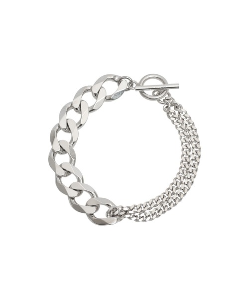 YArKA/ヤーカ】silver925 more big flat & middle chain bracelet [BB1