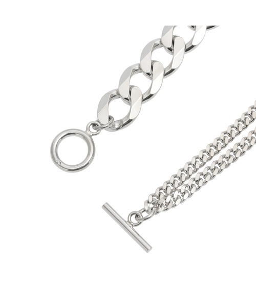 YArKA/ヤーカ】silver925 more big flat & middle chain bracelet [BB1