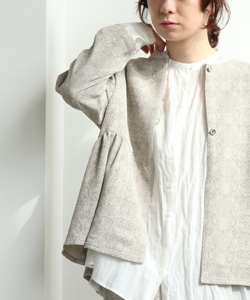yuni（ユニ ）の「アセテート/レーヨン ジャガード サイドギャザー  