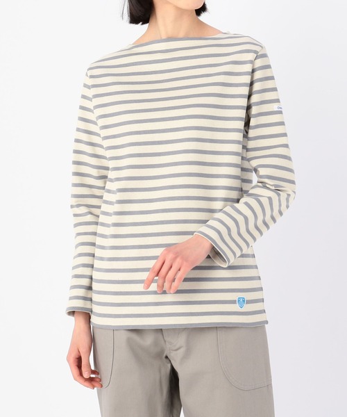 ORCIVAL（オーシバル）の「◇【ORCIVAL】コットンロードフレンチバスクシャツ STRIPE WOMEN（Tシャツ/カットソー・レディース・ブラック系その他/E/F/Navy/B/グレー系その他/A/D/C/Nat/G/I/H・0/1/2）」の5枚目の写真