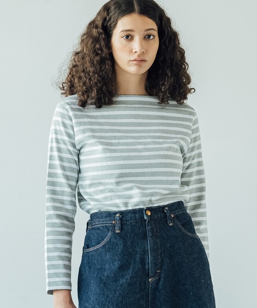 ORCIVAL（オーシバル）の「◇【ORCIVAL】コットンロードフレンチバスクシャツ STRIPE WOMEN（Tシャツ/カットソー・レディース・ブラック系その他/E/F/Navy/B/グレー系その他/A/D/C/Nat/G/I/H・0/1/2）」の8枚目の写真