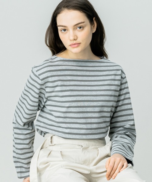 ORCIVAL（オーシバル）の「◇【ORCIVAL】コットンロードフレンチバスクシャツ STRIPE WOMEN（Tシャツ/カットソー・レディース・ブラック系その他/E/F/Navy/B/グレー系その他/A/D/C/Nat/G/I/H・0/1/2）」の10枚目の写真