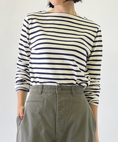 ORCIVAL（オーシバル）の「◇【ORCIVAL】コットンロードフレンチバスクシャツ STRIPE WOMEN（Tシャツ/カットソー・レディース・ブラック系その他/E/F/Navy/B/グレー系その他/A/D/C/Nat/G/I/H・0/1/2）」の13枚目の写真