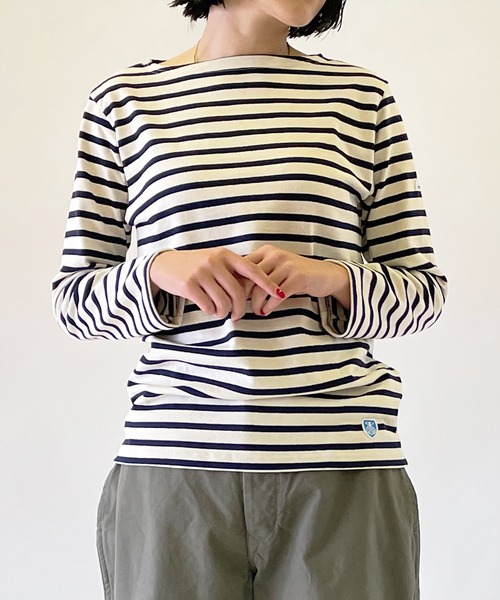 ORCIVAL（オーシバル）の「◇【ORCIVAL】コットンロードフレンチバスクシャツ STRIPE WOMEN（Tシャツ/カットソー・レディース・ブラック系その他/E/F/Navy/B/グレー系その他/A/D/C/Nat/G/I/H・0/1/2）」の15枚目の写真