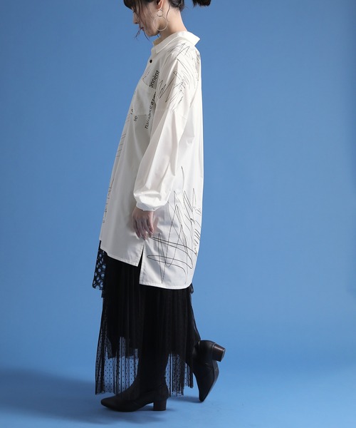 osharewalker（オシャレウォーカー）の「【廃盤】『アシメデザインプリントシャツ』（シャツ/ブラウス・レディース・オフホワイト・1/2）」の13枚目の写真