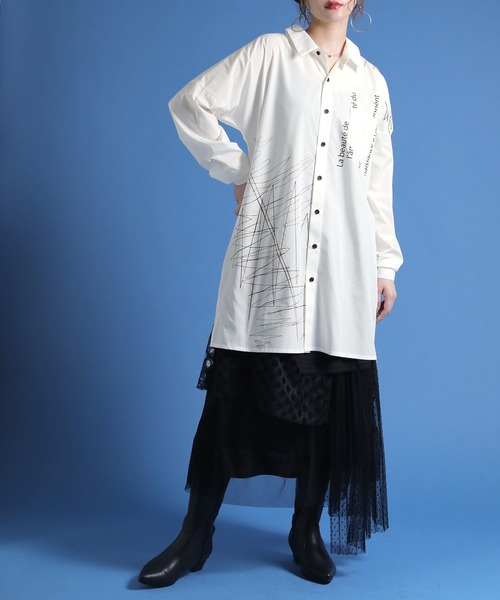 osharewalker（オシャレウォーカー）の「【廃盤】『アシメデザインプリントシャツ』（シャツ/ブラウス・レディース・オフホワイト・1/2）」の16枚目の写真