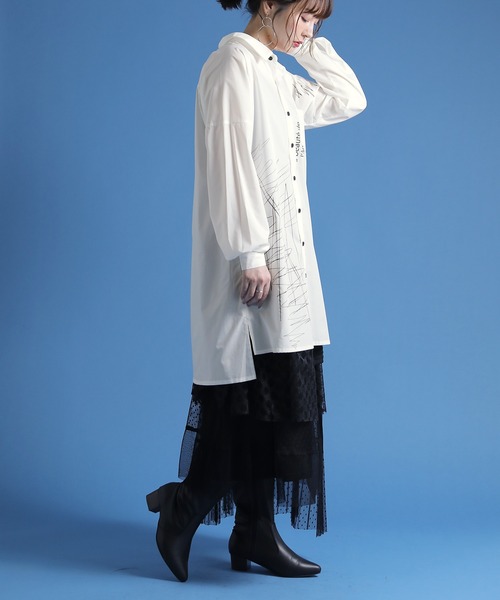 osharewalker（オシャレウォーカー）の「【廃盤】『アシメデザインプリントシャツ』（シャツ/ブラウス・レディース・オフホワイト・1/2）」の15枚目の写真