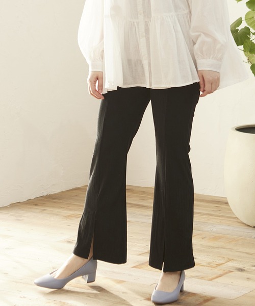 MATCH&more（マッチアンドモア）の「ランダムフレアスリットパンツ（その他パンツ・レディース・ブラウン/ブラック/グリーン・FREE）」の8枚目の写真