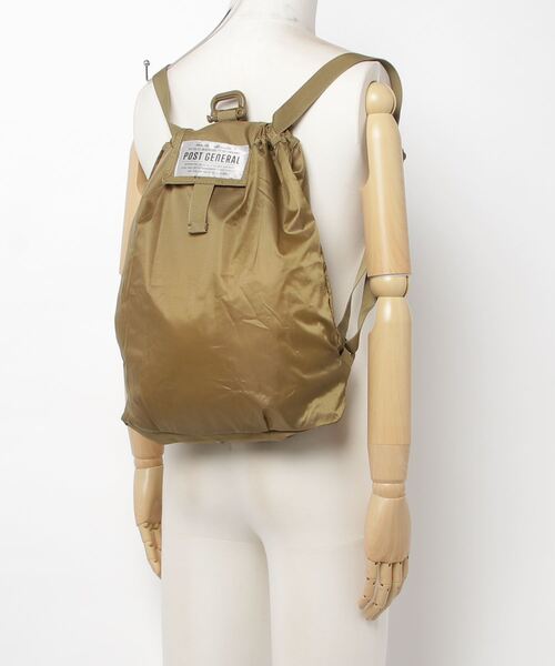 JACK & MARIE（ジャックアンドマリー）の「POSTGENERAL PACKABLE DRAWSTRING BAG (ポストジェネラル )（エコバッグ/サブバッグ・メンズ・ブラック/オリーブ/ブラウン系その他/ベージュ系その他・FREE）」の6枚目の写真