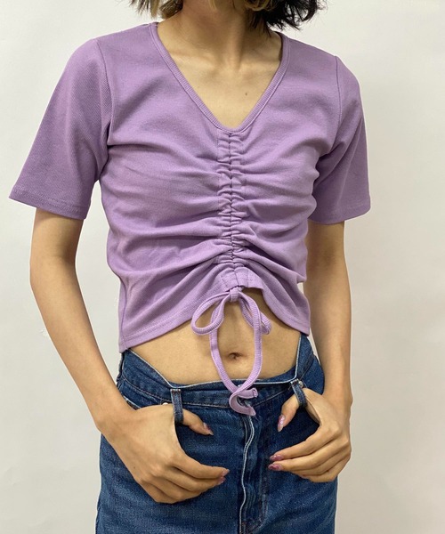 one way(ワンウェイ)の「【oneway】メロードロストトップス(Tシャツ/カットソー・レディース・ホワイト/ブラック/オレンジ/ライトグリーン/ダークグリーン/ライトブルー/パープル・FREE)」の6枚目の写真