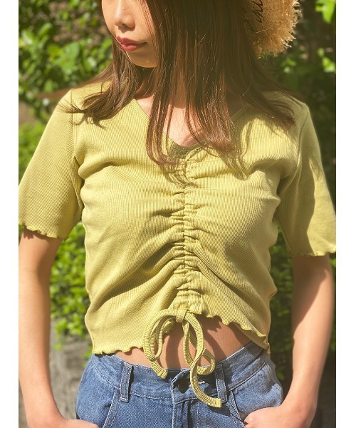 one way(ワンウェイ)の「【oneway】メロードロストトップス(Tシャツ/カットソー・レディース・ホワイト/ブラック/オレンジ/ライトグリーン/ダークグリーン/ライトブルー/パープル・FREE)」の4枚目の写真