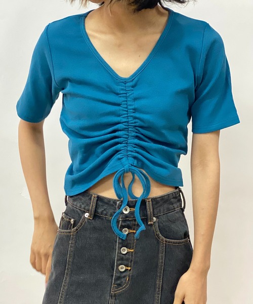 one way(ワンウェイ)の「【oneway】メロードロストトップス(Tシャツ/カットソー・レディース・ホワイト/ブラック/オレンジ/ライトグリーン/ダークグリーン/ライトブルー/パープル・FREE)」の5枚目の写真