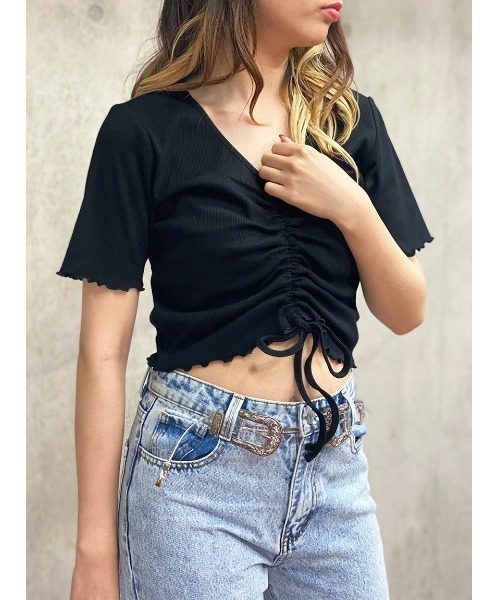 one way(ワンウェイ)の「【oneway】メロードロストトップス(Tシャツ/カットソー・レディース・ホワイト/ブラック/オレンジ/ライトグリーン/ダークグリーン/ライトブルー/パープル・FREE)」の2枚目の写真