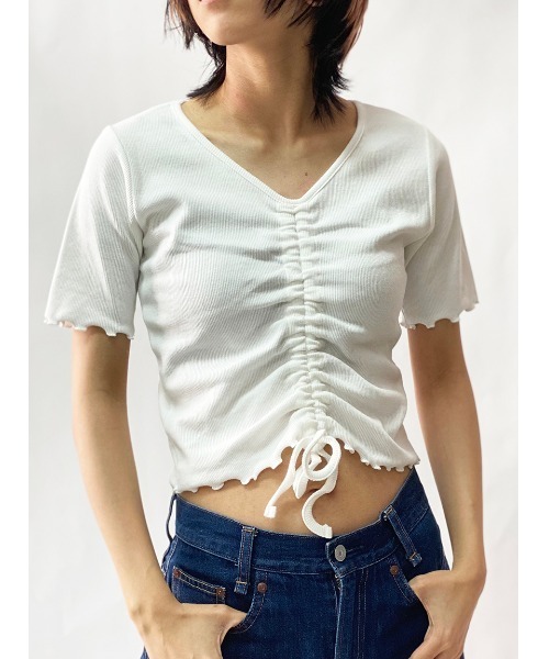 one way(ワンウェイ)の「【oneway】メロードロストトップス(Tシャツ/カットソー・レディース・ホワイト/ブラック/オレンジ/ライトグリーン/ダークグリーン/ライトブルー/パープル・FREE)」の8枚目の写真