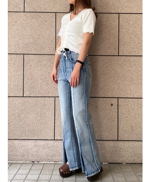 one way(ワンウェイ)の「【oneway】メロードロストトップス(Tシャツ/カットソー・レディース・ホワイト/ブラック/オレンジ/ライトグリーン/ダークグリーン/ライトブルー/パープル・FREE)」の11枚目の写真