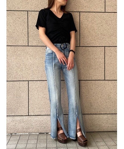 one way(ワンウェイ)の「【oneway】メロードロストトップス(Tシャツ/カットソー・レディース・ホワイト/ブラック/オレンジ/ライトグリーン/ダークグリーン/ライトブルー/パープル・FREE)」の13枚目の写真