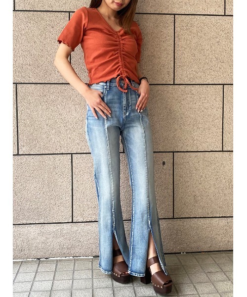 one way(ワンウェイ)の「【oneway】メロードロストトップス(Tシャツ/カットソー・レディース・ホワイト/ブラック/オレンジ/ライトグリーン/ダークグリーン/ライトブルー/パープル・FREE)」の16枚目の写真