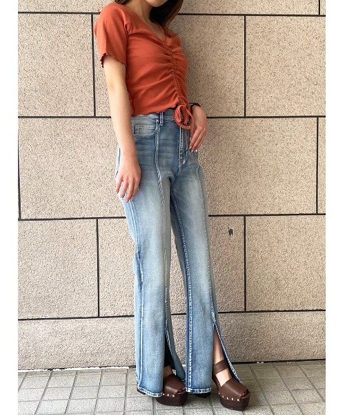 one way(ワンウェイ)の「【oneway】メロードロストトップス(Tシャツ/カットソー・レディース・ホワイト/ブラック/オレンジ/ライトグリーン/ダークグリーン/ライトブルー/パープル・FREE)」の17枚目の写真