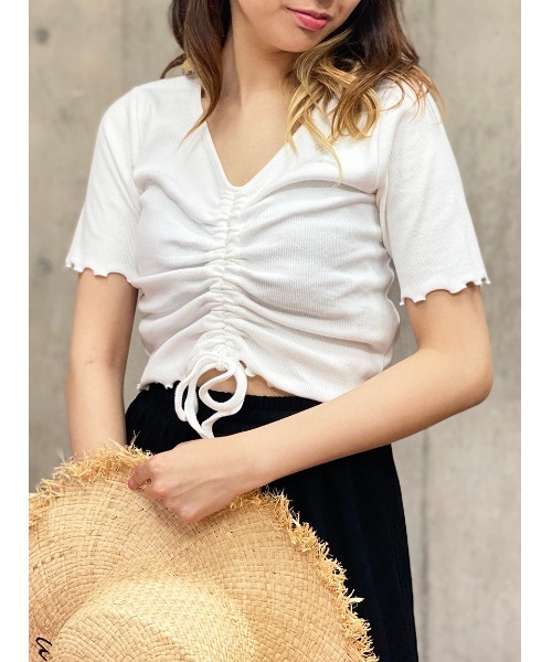 one way(ワンウェイ)の「【oneway】メロードロストトップス(Tシャツ/カットソー・レディース・ホワイト/ブラック/オレンジ/ライトグリーン/ダークグリーン/ライトブルー/パープル・FREE)」の22枚目の写真