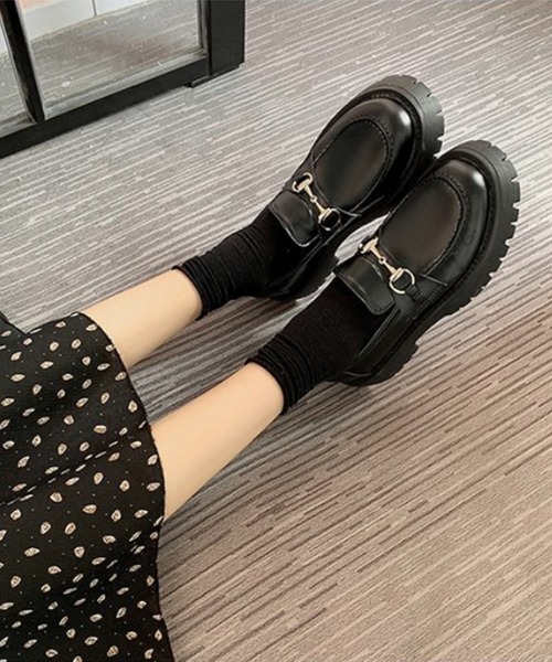 aimoha（アイモハ）の「レトロ風ローファー（ローファー・レディース・ブラック・24.0cm/23.5cm/23.0cm/24.5cm/25.0cm/22.5cm）」の5枚目の写真