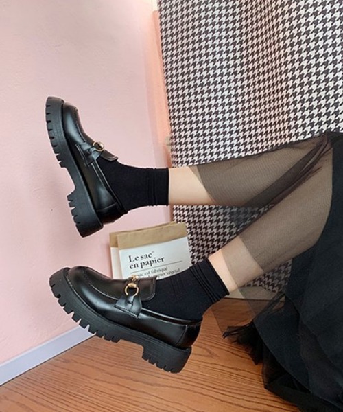 aimoha（アイモハ）の「レトロ風ローファー（ローファー・レディース・ブラック・24.0cm/23.5cm/23.0cm/24.5cm/25.0cm/22.5cm）」の9枚目の写真