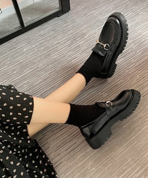 aimoha（アイモハ）の「レトロ風ローファー（ローファー・レディース・ブラック・24.0cm/23.5cm/23.0cm/24.5cm/25.0cm/22.5cm）」の3枚目の写真