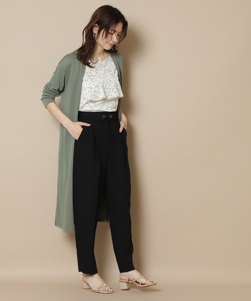 N.（N. Natural Beauty Basic）（エヌエヌナチュラルビューティーベーシック）の「◆ボタンディテールベルトタックパンツ（その他パンツ・レディース・ライトベージュ/イエロー/ブラック・MEDIUM）」の11枚目の写真