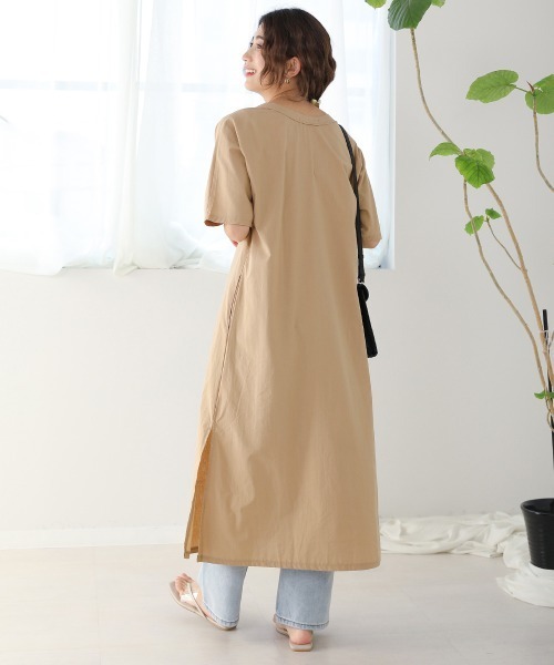 Bou Jeloud（ブージュルード）の「Vネックセンターラインサックワンピース（ワンピース・レディース・ブラック/ベージュ/アイボリー・FREE）」の14枚目の写真