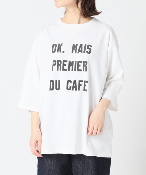 SLOBE IENA（スローブイエナ）の「OKグラフィックロゴBIGTシャツ【手洗い可能】◆（Tシャツ/カットソー・レディース・ホワイト/グレー・FREE）」の9枚目の写真