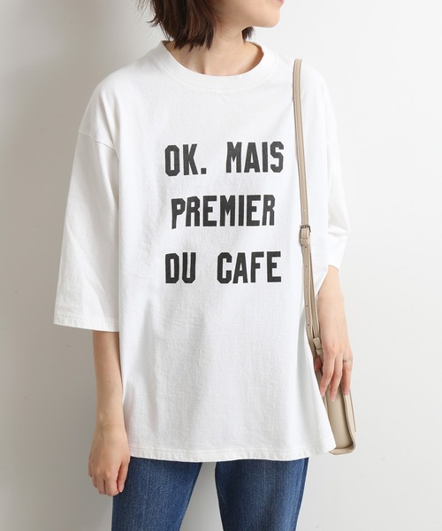 SLOBE IENA（スローブイエナ）の「OKグラフィックロゴBIGTシャツ【手洗い可能】◆（Tシャツ/カットソー・レディース・ホワイト/グレー・FREE）」の21枚目の写真