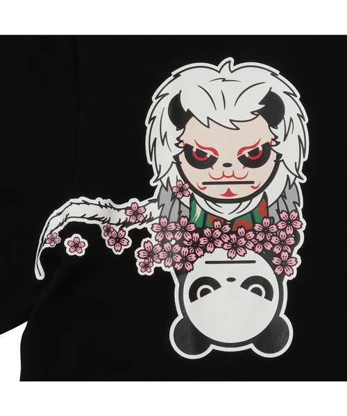 HIPANDA（ハイパンダ）の「HIPANDA ハイパンダ メンズ 歌舞伎プリント 半袖Tシャツ（Tシャツ/カットソー・メンズ・ホワイト/ブラック・MEDIUM/SMALL/XX-LARGE/X-LARGE/LARGE）」の4枚目の写真