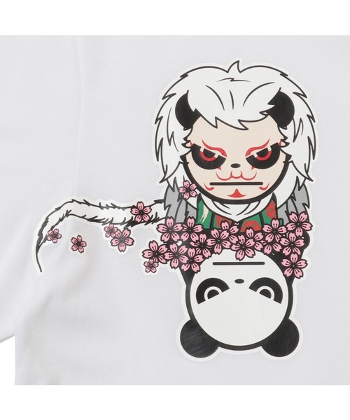 HIPANDA（ハイパンダ）の「HIPANDA ハイパンダ メンズ 歌舞伎プリント 半袖Tシャツ（Tシャツ/カットソー・メンズ・ホワイト/ブラック・MEDIUM/SMALL/XX-LARGE/X-LARGE/LARGE）」の8枚目の写真
