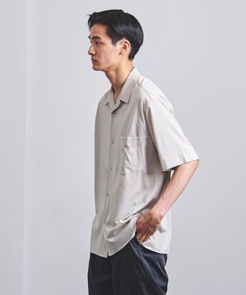 UNITED ARROWS（ユナイテッドアローズ）の「＜UNITED ARROWS＞ スムース オープンカラーシャツ（シャツ/ブラウス・メンズ・オフホワイト/オリーブ/ダークグレー/ダークブラウン/ライム/ライトグレー・SMALL/MEDIUM/X-LARGE/LARGE）」の7枚目の写真
