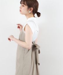 natural couture | 【WEB限定】リネン混バックリボン大人ワンピース(ワンピース)