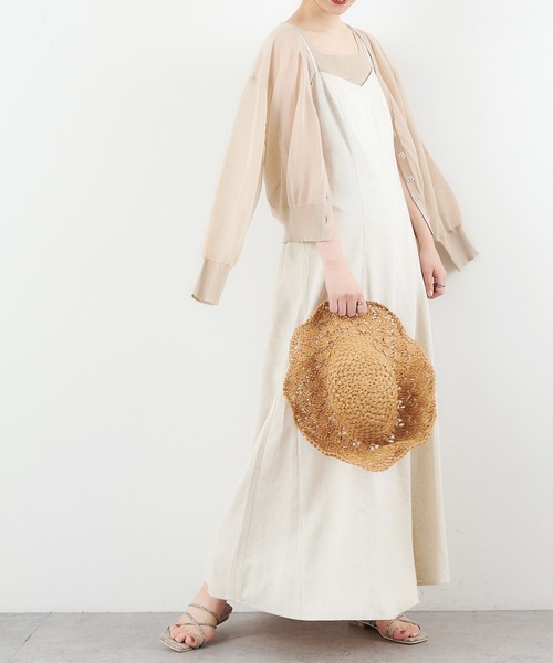 natural couture（ナチュラルクチュール）の「【WEB限定】リネン混バックリボン大人ワンピース（ワンピース・レディース・ブラック/ベージュ/レッド系その他/ライトベージュ・MEDIUM/LARGE）」の4枚目の写真